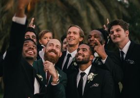 Groomsmen taking a selfie